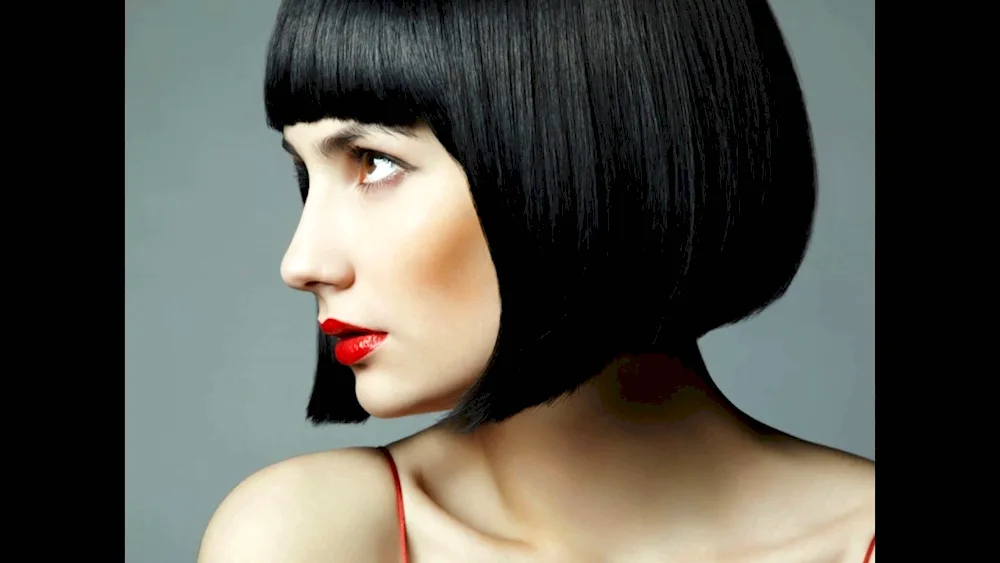 Black bob with bangs