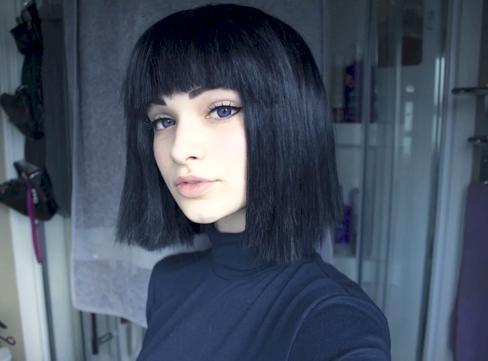 Black bob with bangs
