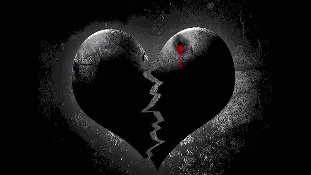 Black broken heart