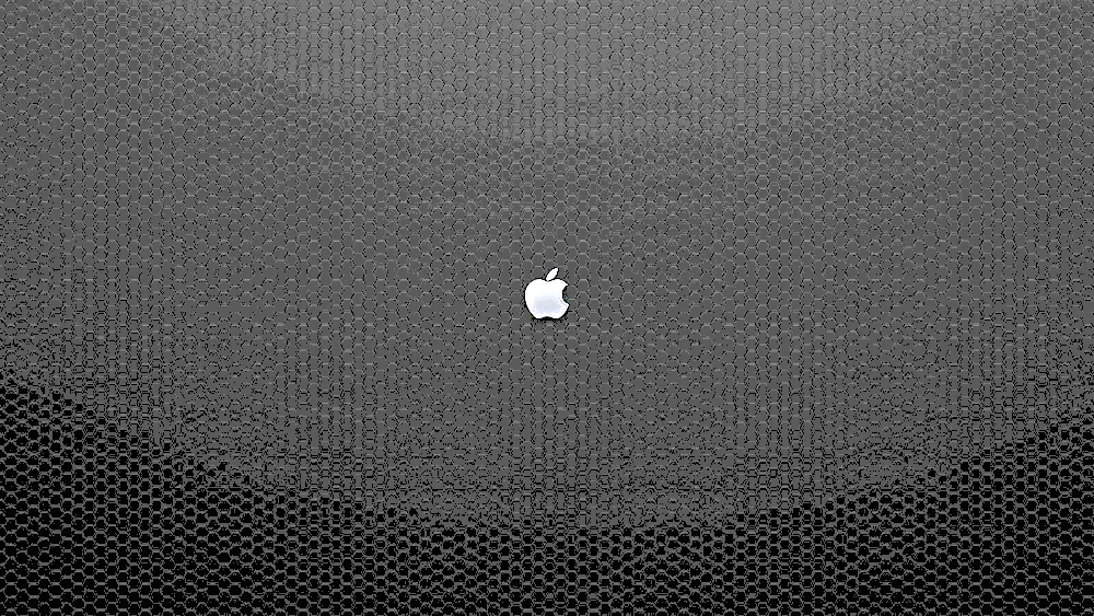 Apple on black background