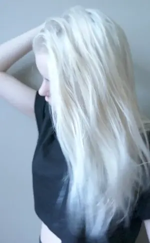 Black hair with white ends