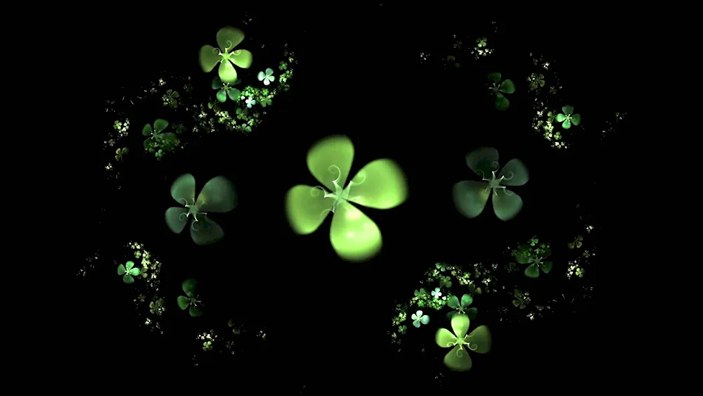 Black four-leaf clover