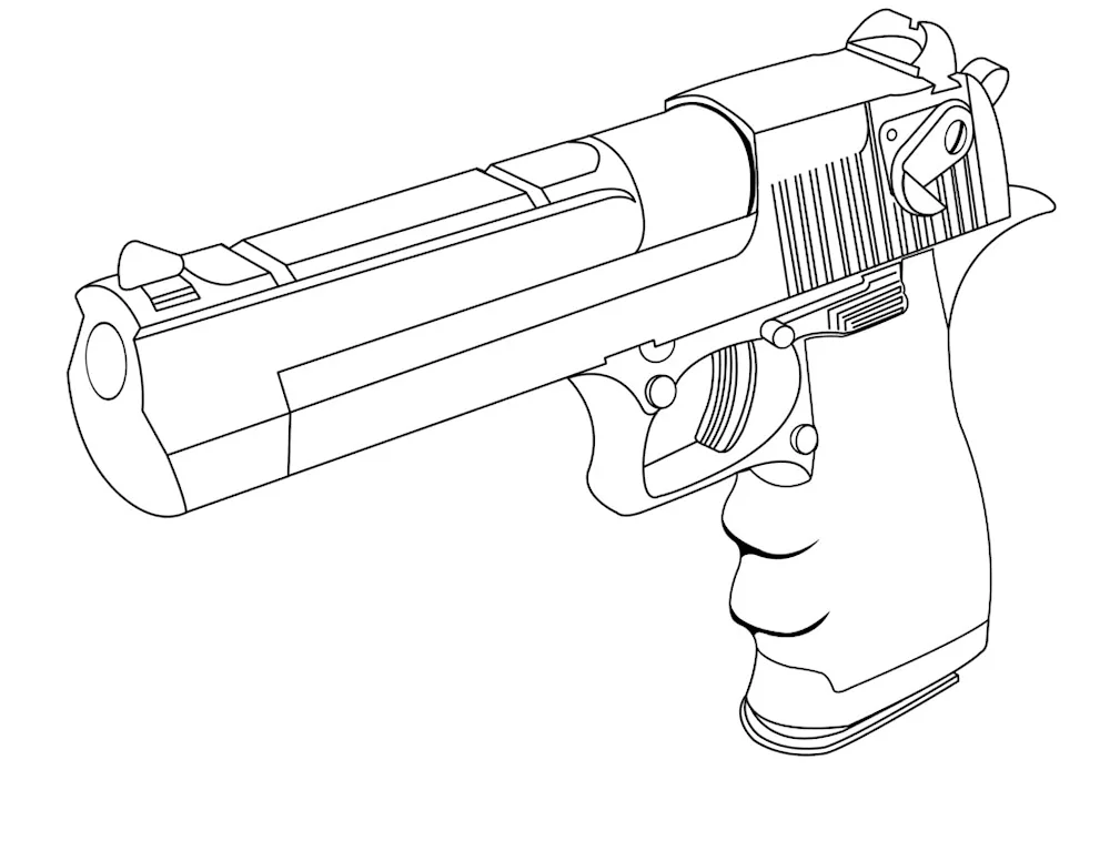 Desert Eagle pistol drawing