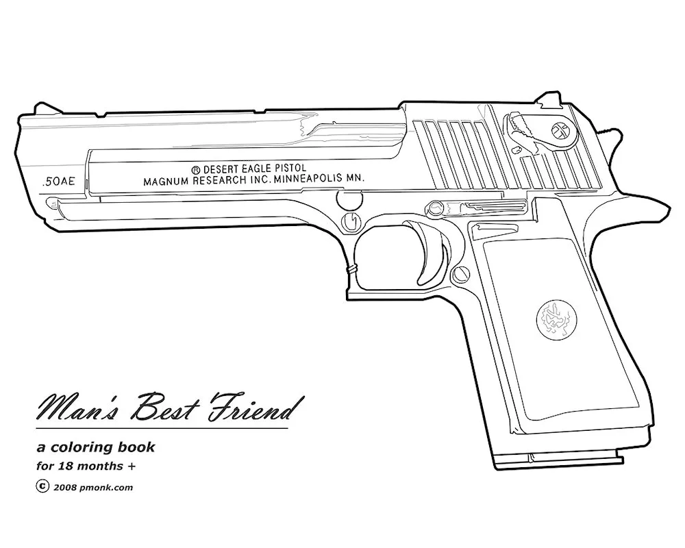 Desert Eagle pistol drawing