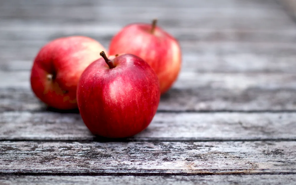Apple on the black background