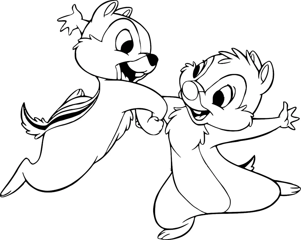 Chip and Dale colouring in