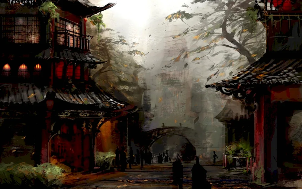 Concept Art environment temple Japan