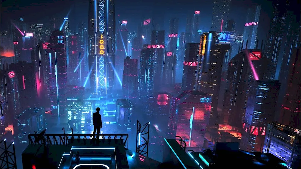 Cyberpunk 2077 neon city