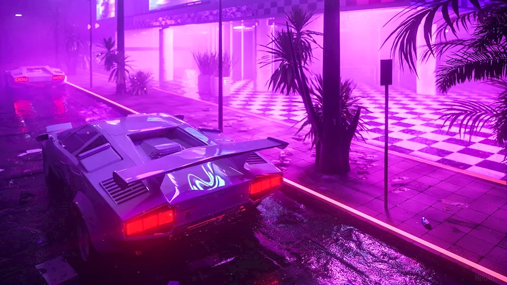 Cyberpunk 2077 car neon