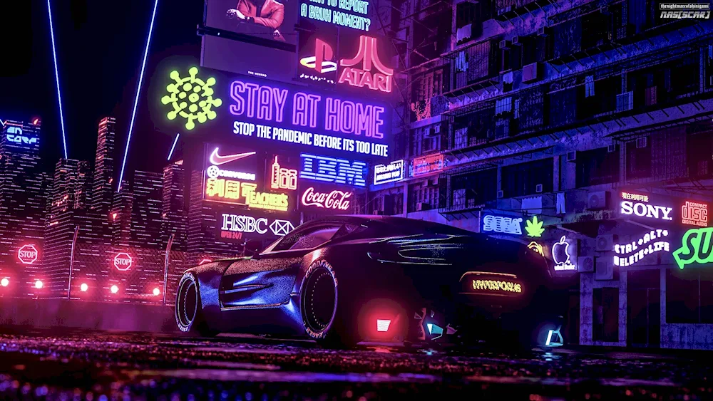 Cyberpunk 2077 car neon