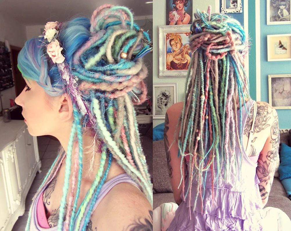 De dreadlocks made of kanekalon