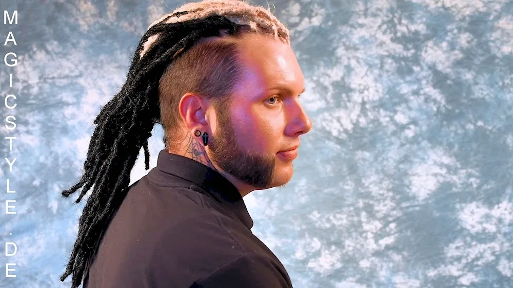 Shaved back of head dreadlocks