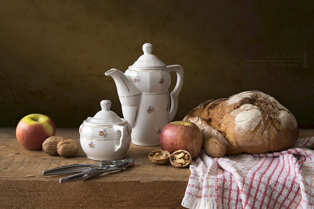 Rustic table with food