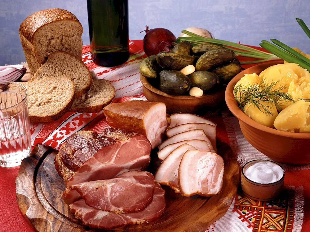 Rustic table with food