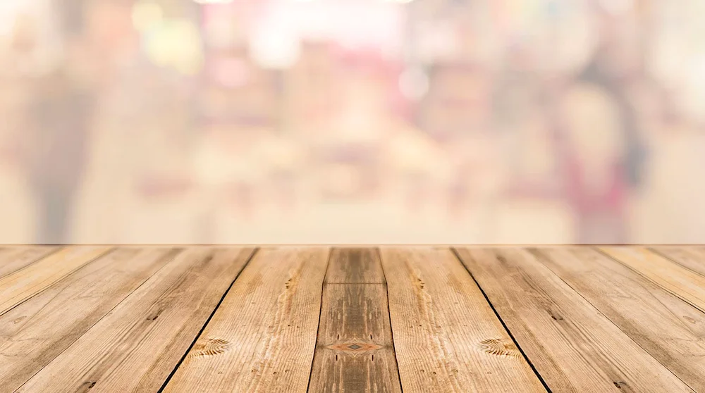 Wooden desk surface