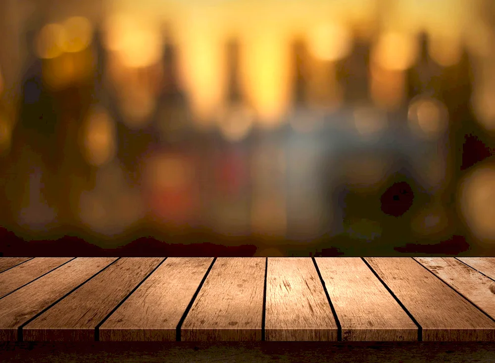 Wooden desk surface in perspective