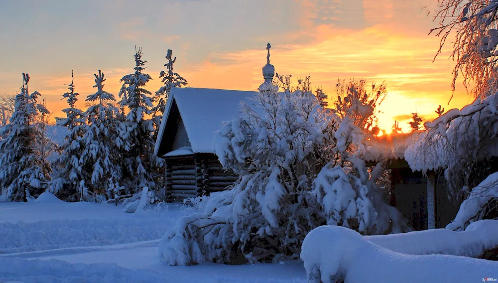 Village in winter