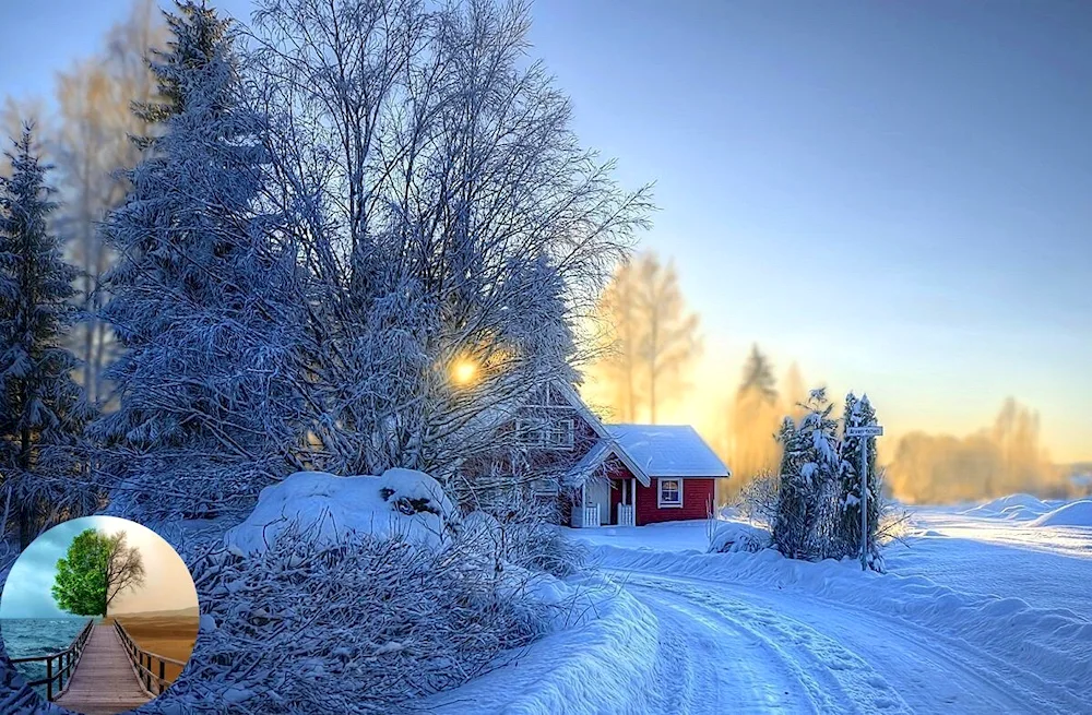 Village in winter