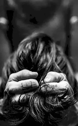 Holding a girl's hair