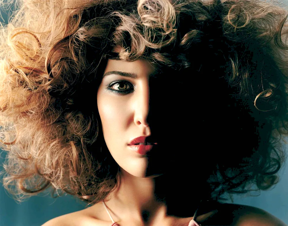 Bold medium hair style