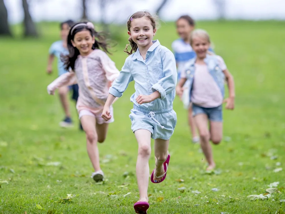 Children running