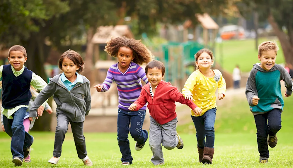 Children running