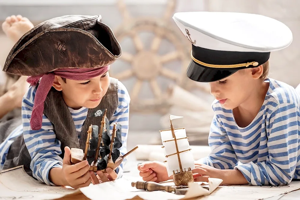 Children playing pirates