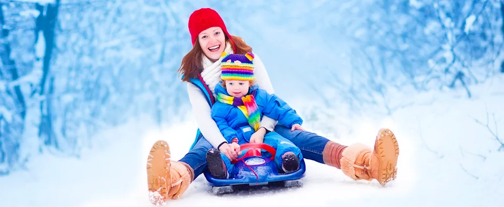 Children on a sled