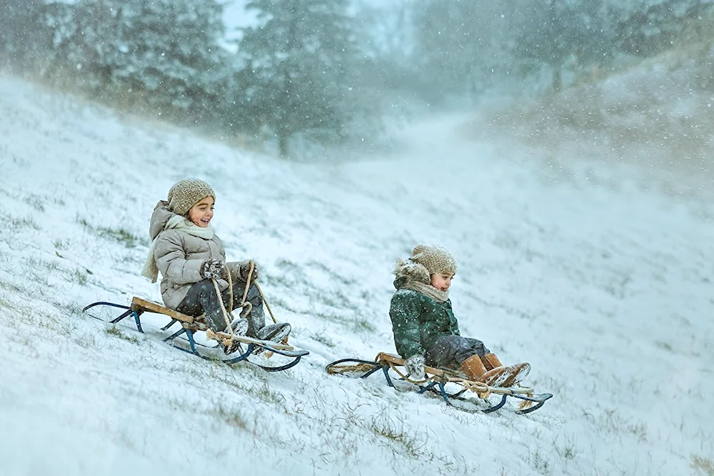 Children in the winter