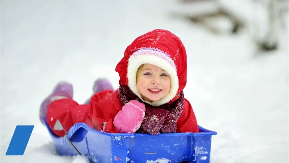 Children on a sled