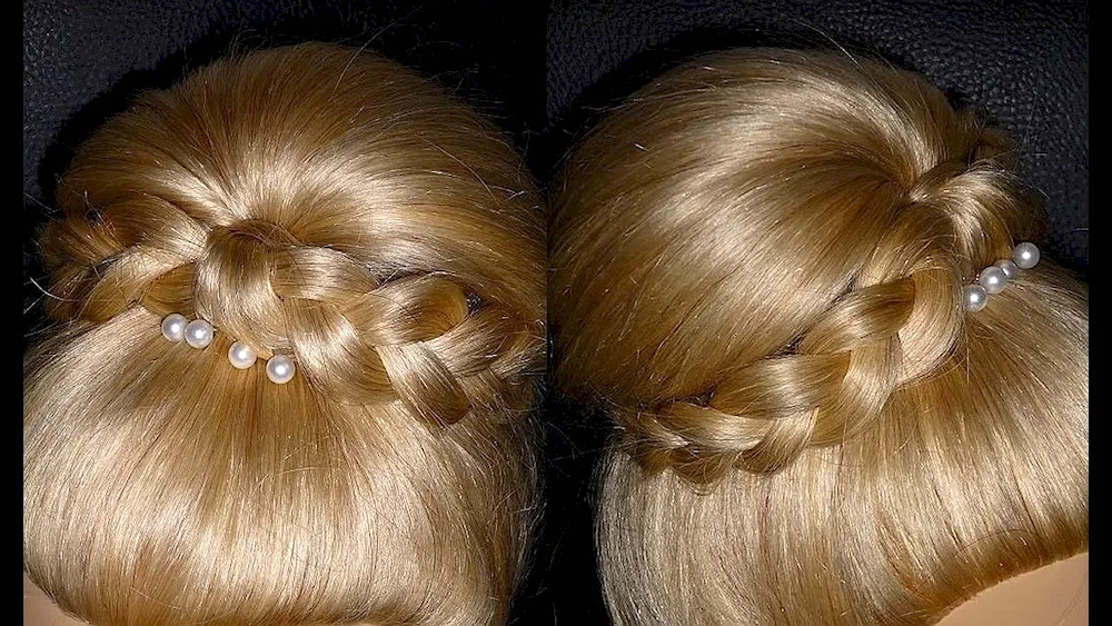Children's bagel hairstyle