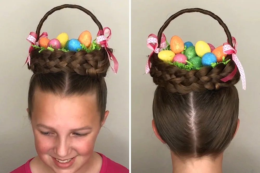 Basket hairstyles for a girl