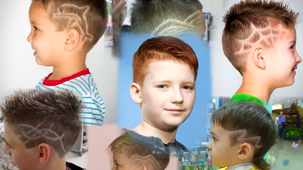 Child haircuts for boy with a pattern