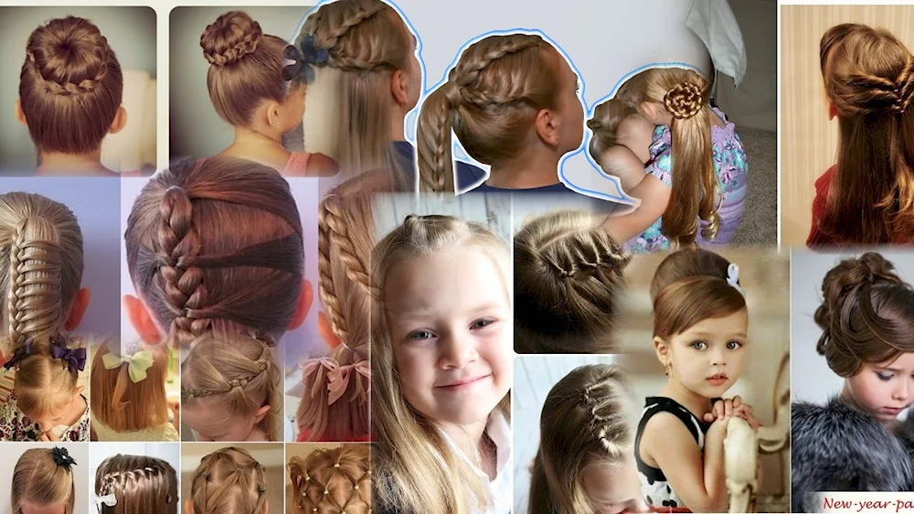 Children's hairstyles with gauffre.