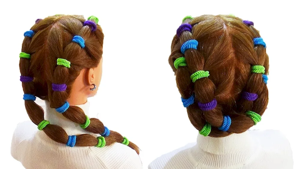 Child hairstyles with rubber bands