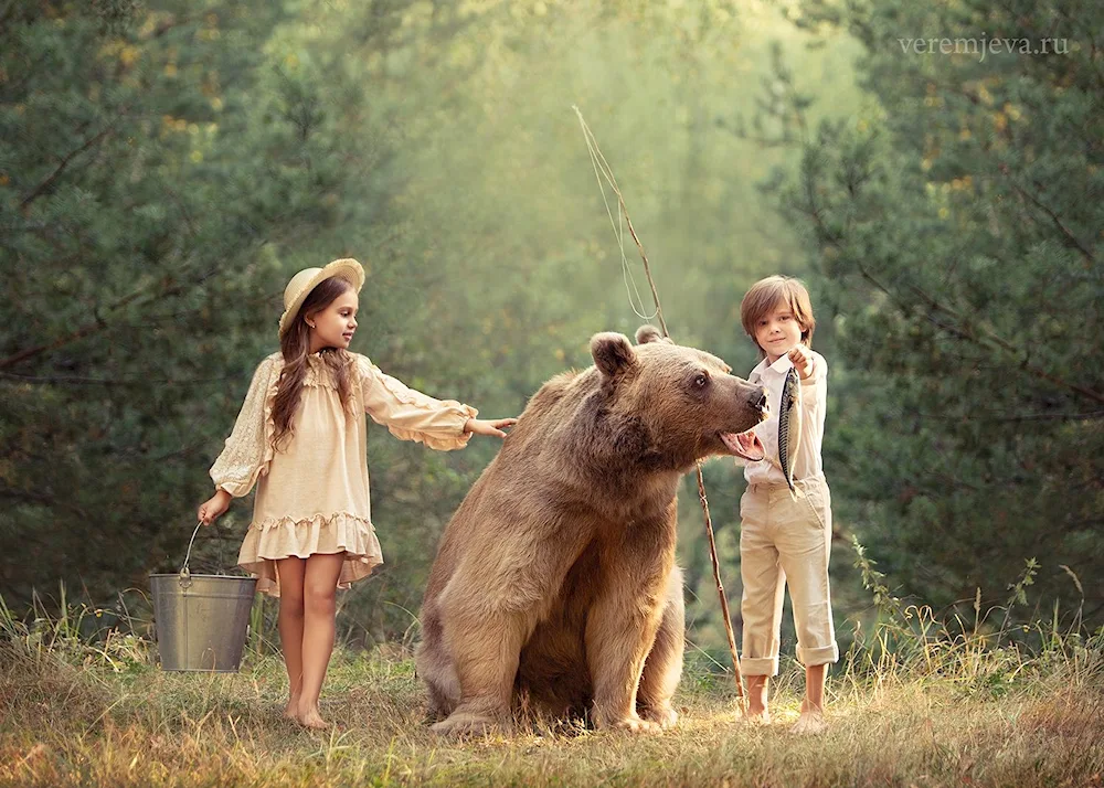 Paris Hilton with a bear