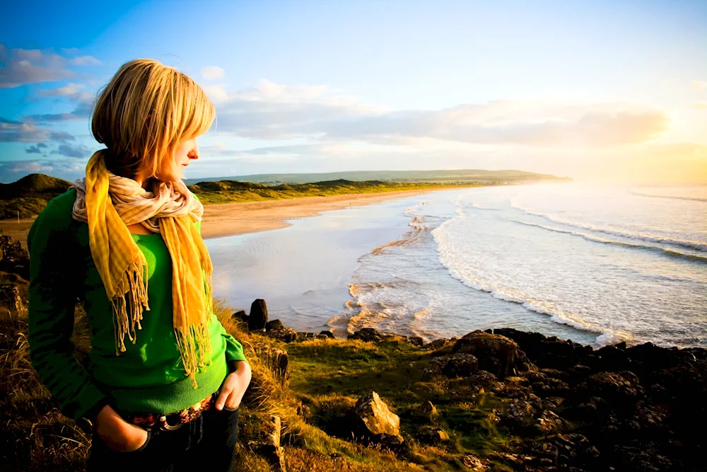 Girl at sunset