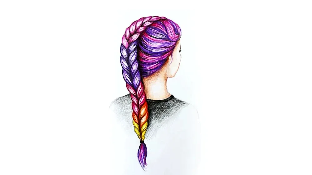 Girl with braids pattern