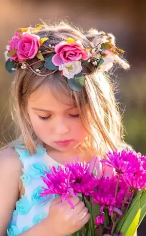 Flower girl with flowers