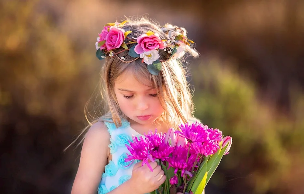 Flower girl with flowers