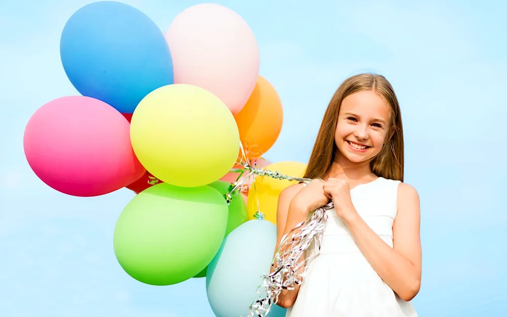 Girl with balloons