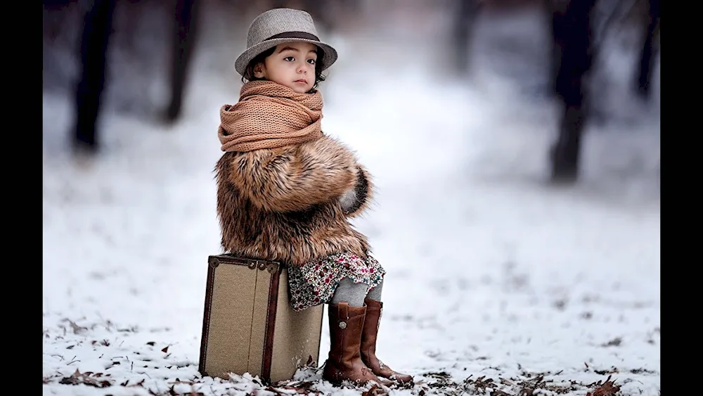 Children in winter. winter