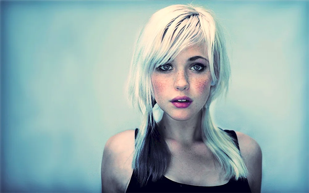 Bright strands on blonde hair