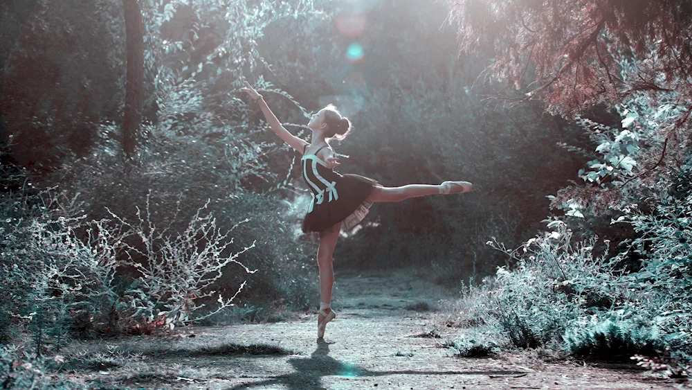 Girl dancing in a dress