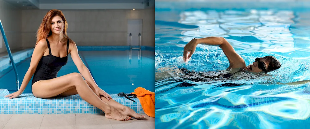 Girl pool fitness
