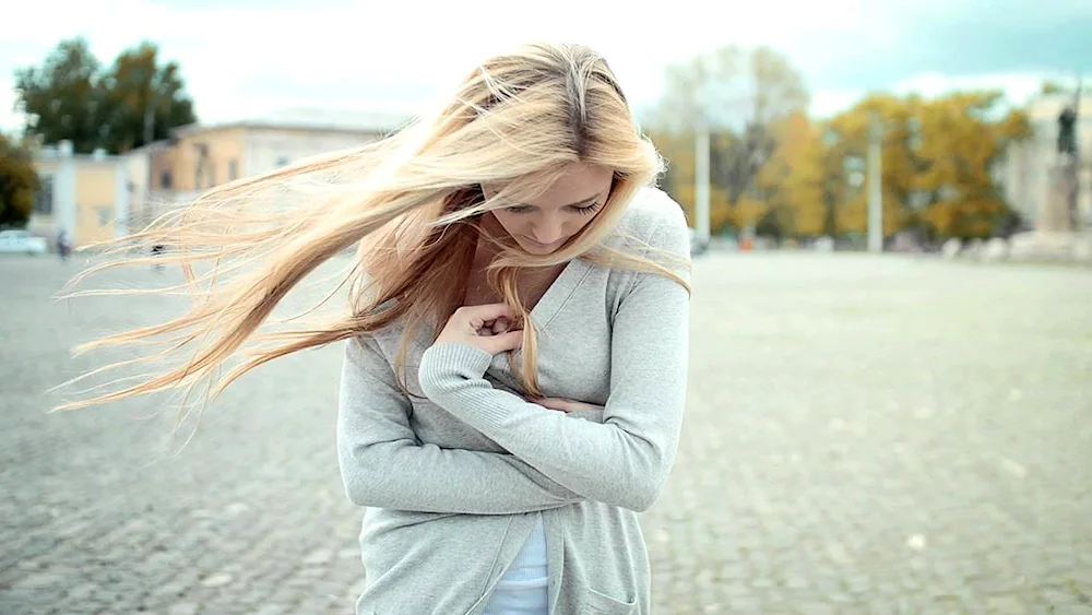 Blonde girl with long hair