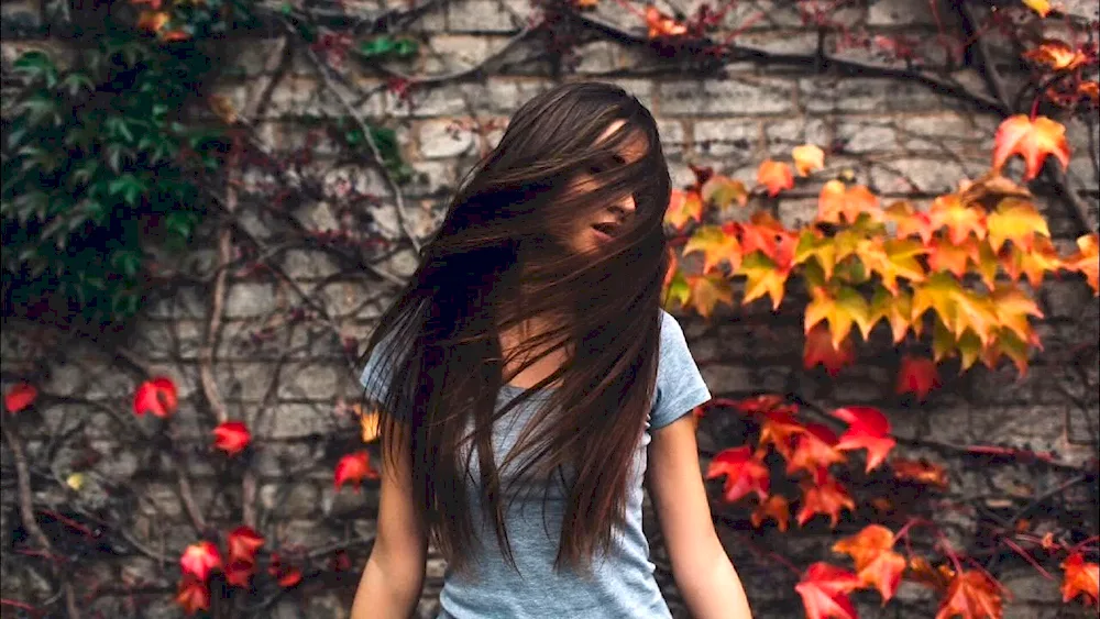 Autumn brunette girl