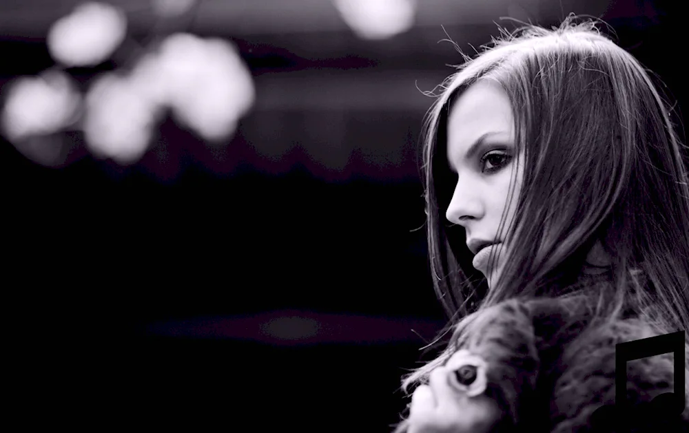 Girl in black and white