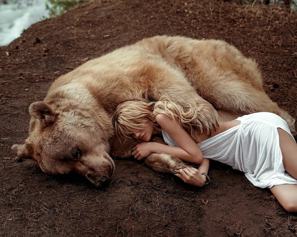 Girl and bear