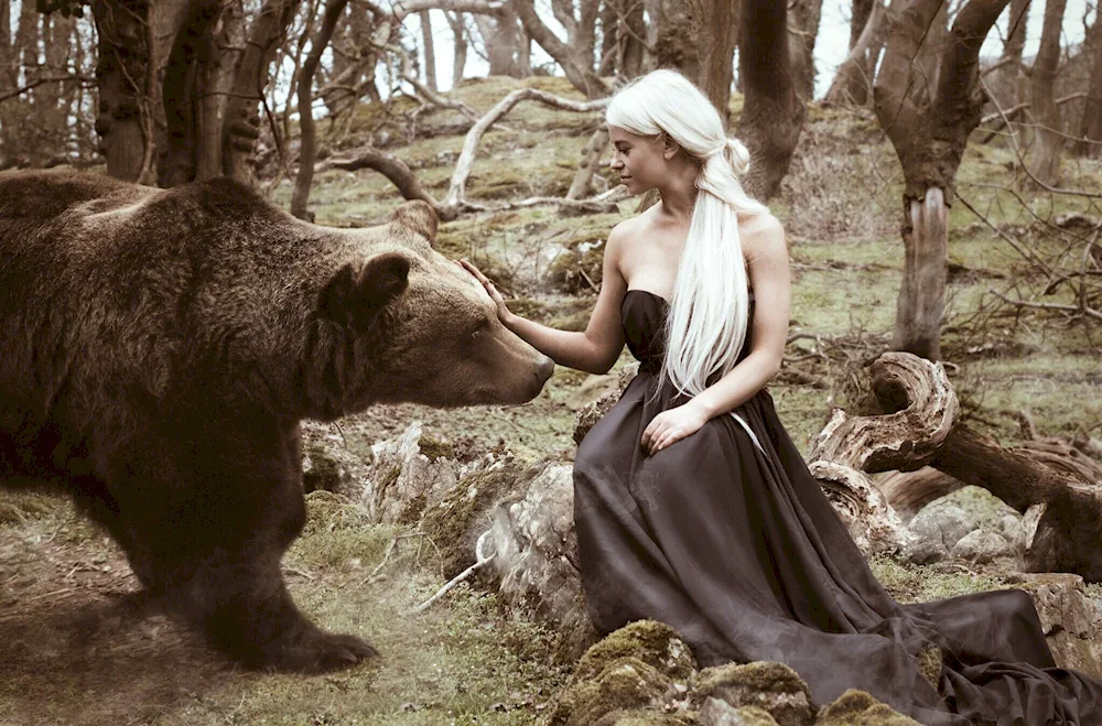 Bear and girl fantasy